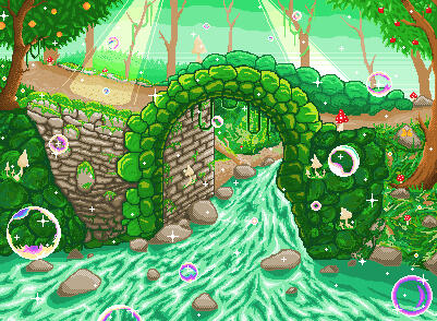 Faerie Bridge - pixel art landscape