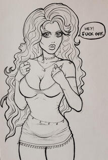 Fuck Off! - sketch half body