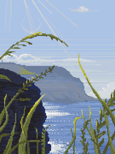 Cowbar - pixel art landscape
