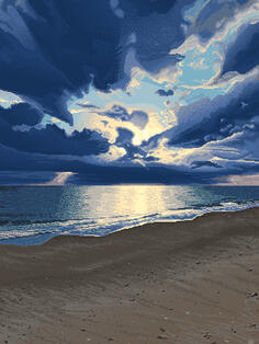 Dinas Dinlle - pixel art landscape