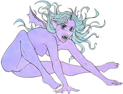 Pinuptober Day 31, Vampire - full body