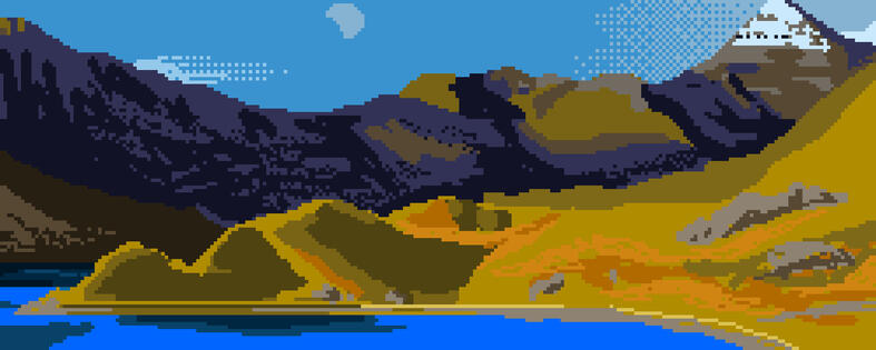 Cwm Study - pixel art landscape